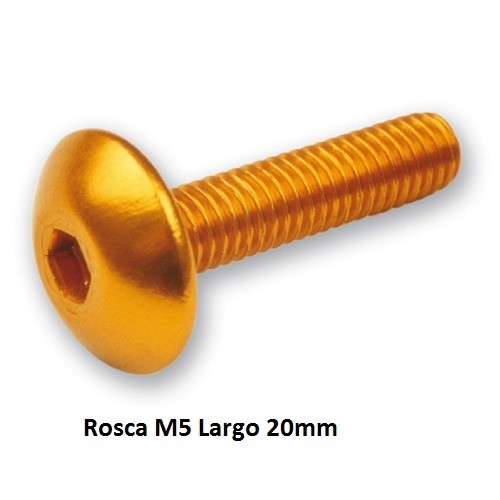 TORNILLO ALUMINIO M5x20 CABEZA PLANA 6 unidades ORO