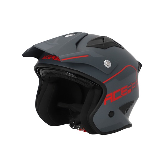 CASCO ACERBIS JET ARIA GRIS Y ROJO