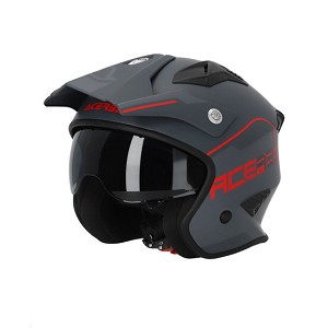 CASCO ACERBIS JET ARIA GRIS Y ROJO